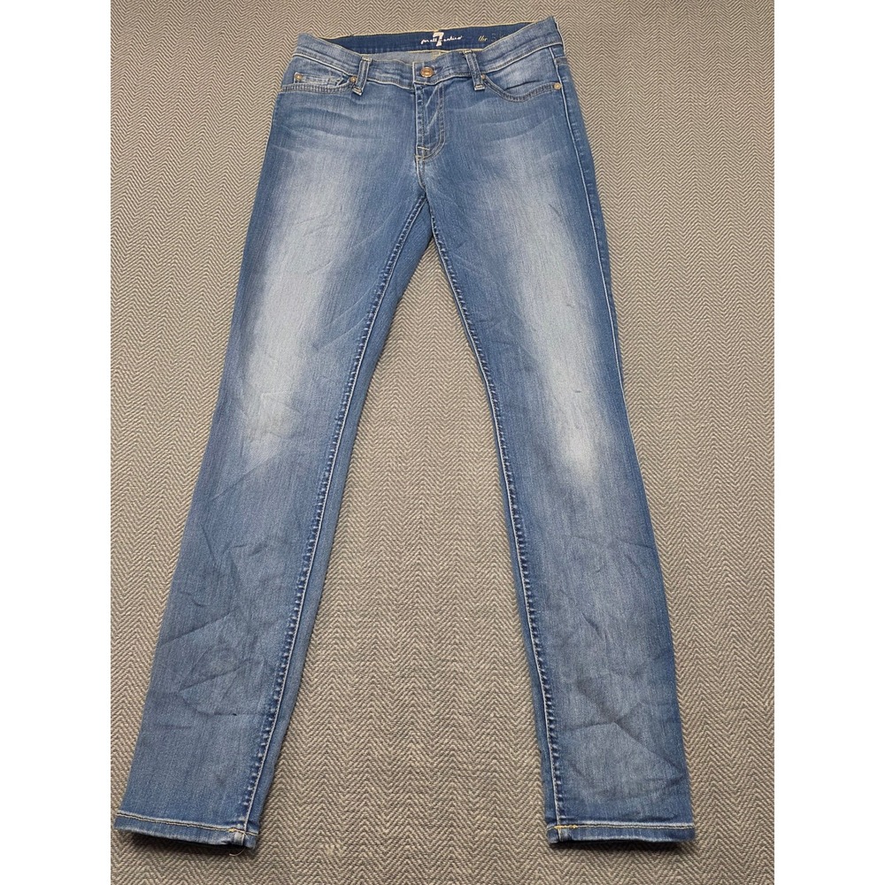 7 For All Mankind The Skinny Jeans Womens 26 Medium Blue Wash Stretch Made  USA‎